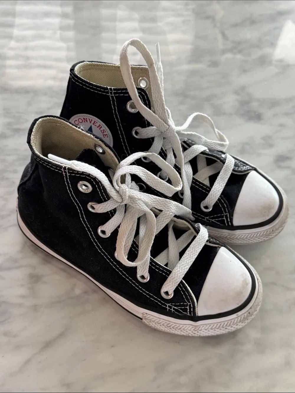 Converse Kids' Black High-Top Canvas Sneakers - 11 - Picture 1 of 5